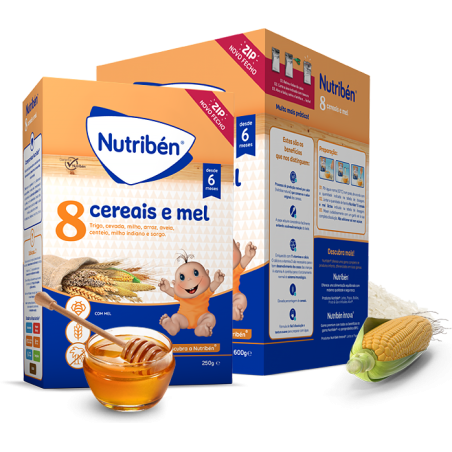 Nutribén Farinha Não Láctea 8 Cereais e Mel 600g