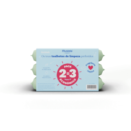 Mustela Toalhetes de Limpeza sem Perfume Pack 2+1