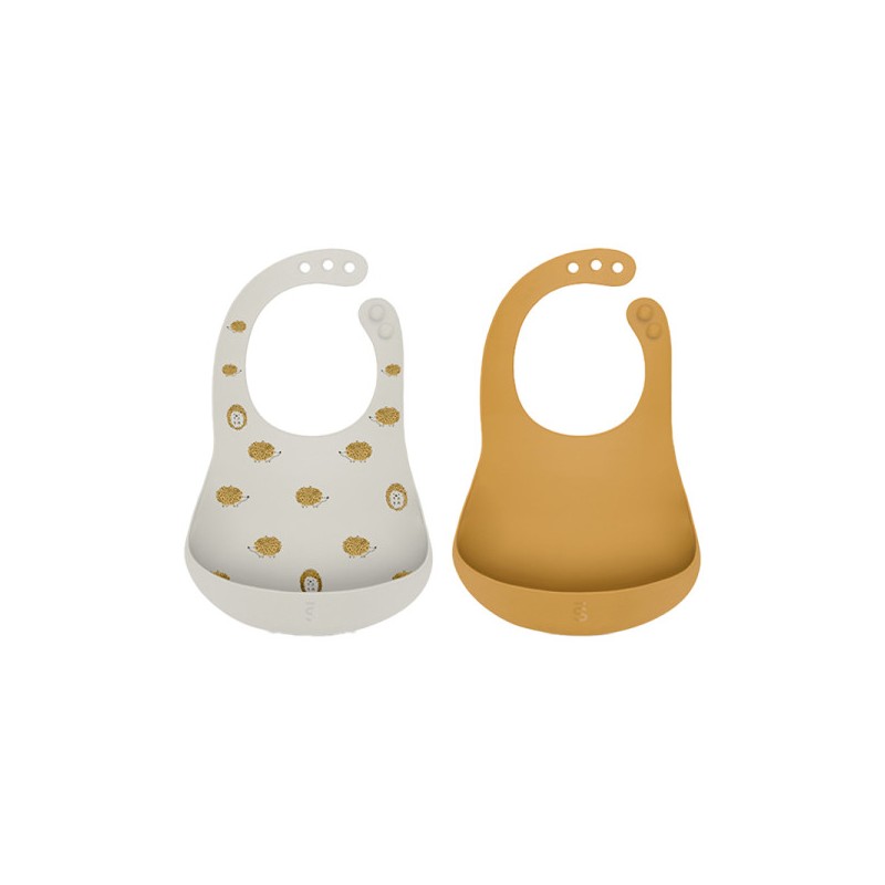Suavinex Soft Flex Babete Silicone Cinza/Amarelo +4M