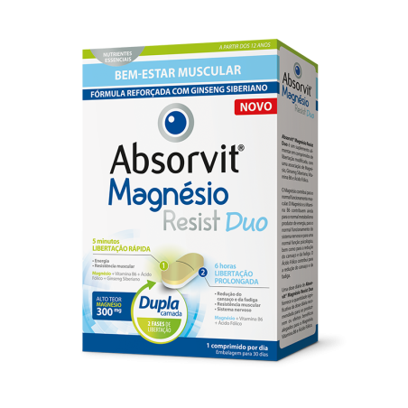 Absorvit Magnésio Resist Duo - 30 Comprimidos