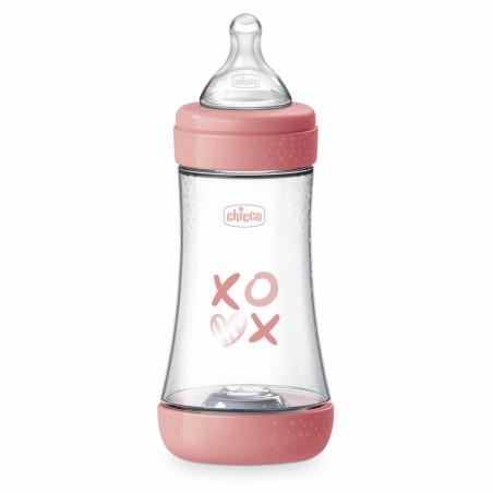 Chicco Biberão Perfect 5 Fluxo Médio 2M+ Silicone Rosa 240ml