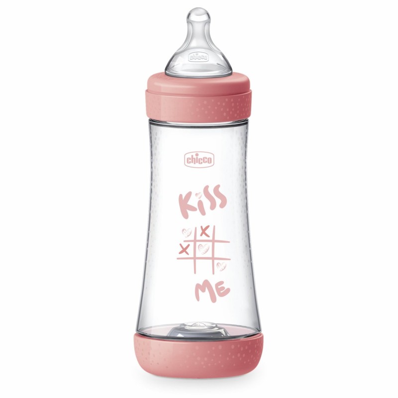 Chicco Biberão Perfect 5 Fluxo Rápido 4M+ Silicone Rosa 300ml