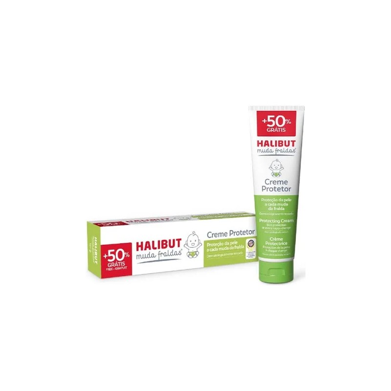 Halibut Muda Fraldas Creme Protetor Com 50% Grátis 100g + 50g