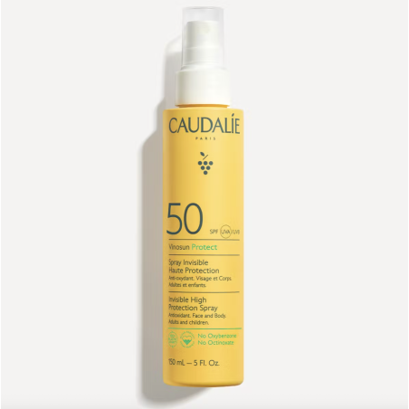 Caudalie Vinosun Protect Spray Invisível SPF50 150ml – Proteção Solar Elevada, Leve e Invisível