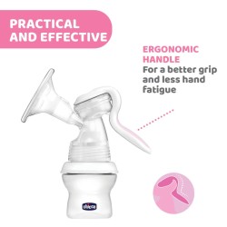Chicco Bomba Tira-Leite Manual NaturalFeeling – Extração Suave e Confortável, Inspirada na Sucção Natural do Bebé