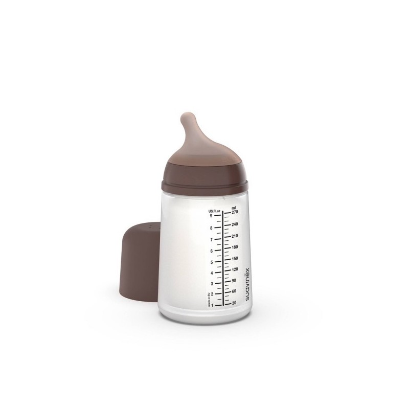 Suavinex Zero Biberão Anticólicas 270ml Deep – Tetina Silicone Fluxo Médio para Alimentação Natural do Bebé