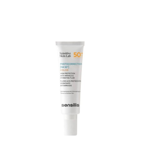 Sensilis Photocorrection HA+ Fluido com Cor SPF50 50 ml – Protetor Solar Hidratante com Ácido Hialurónico