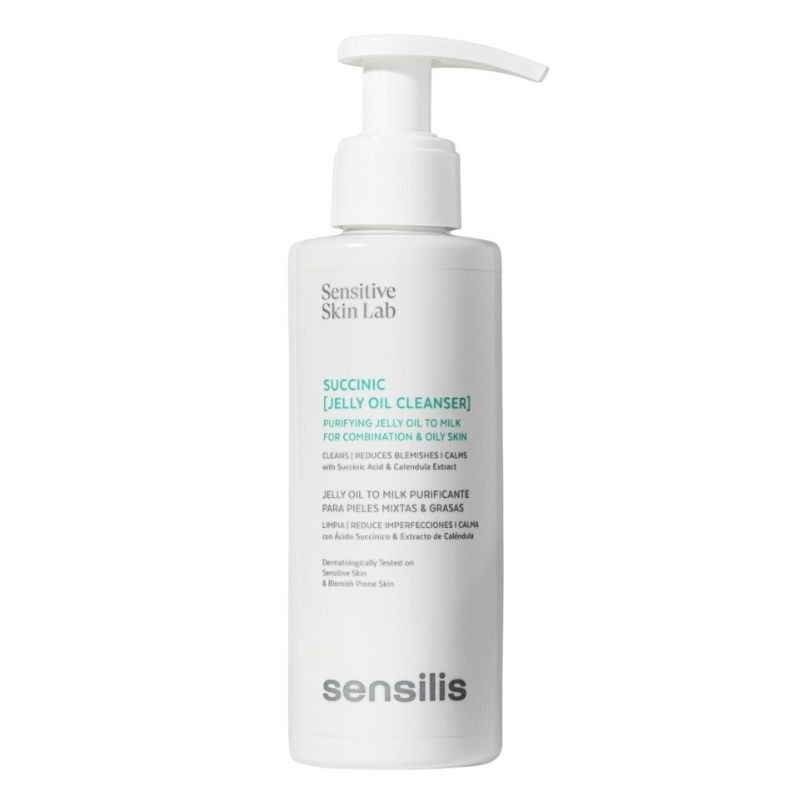Sensilis Succinic Jelly Oil Clean 150 ml – Óleo Gel Limpeza Facial Suave e Hidratante