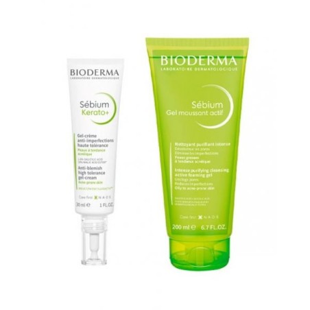 Bioderma Sébium Kerato+ Duo — Gel‑Creme 30 ml + Gel Moussant 200 ml