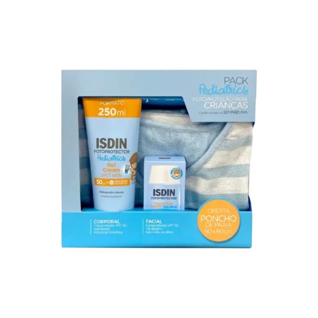 ISDIN Fotoprotector Pediatrics Gel-Creme + Fusion Water + Poncho – Pack Proteção Solar Infantil