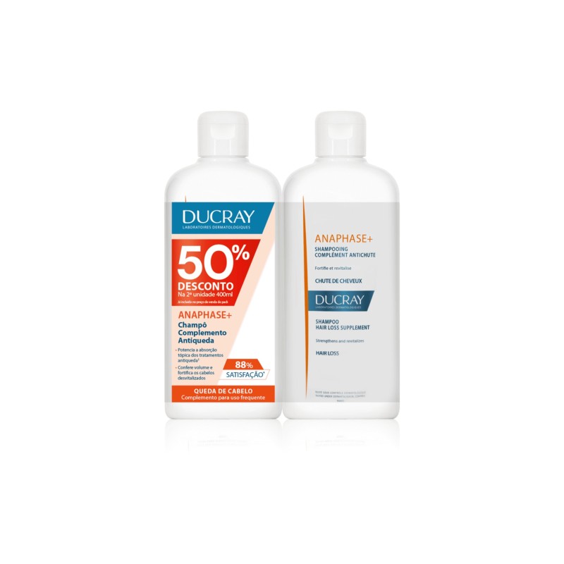 Ducray Anaphase+ Champô Anti‑Queda – Pack 2×400 ml