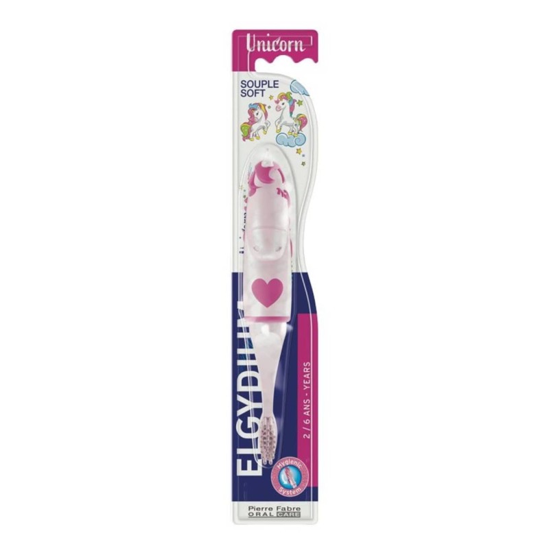 Elgydium Kids Escova de Dentes Unicórnio – Escova Infantil Suave 2‑6 anos