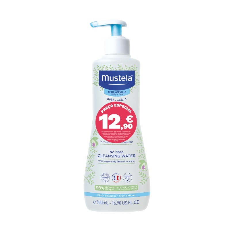 Mustela Bebé Água de Limpeza Sem Enxaguamento  - 500 m