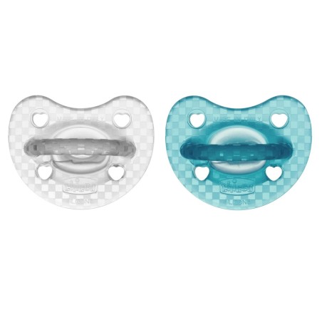 Chicco Chupeta Physio Luxe 16-36M Azul/Transparente (2 Chupetas)