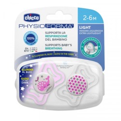 Chicco Chupeta Physio Light Luminosa Silicone 2-6M (2 unidades)