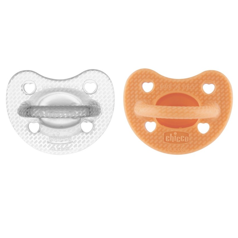 Chicco Chupeta Physio Luxe 6-16M Laranja/Transparente (2 Chupetas)
