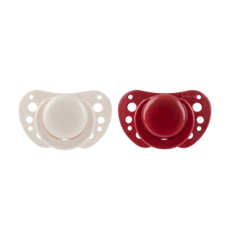 Chicco Chupetas Physio Air Silicone Branca/Vermelha 6-16M
