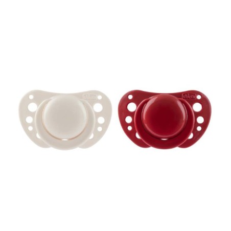 Chicco Chupetas Physio Air Silicone Branca/Vermelha 6-16M