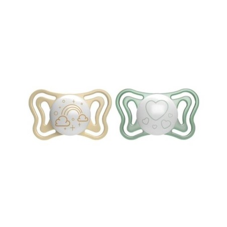 Chicco PhysioForma Light Chupeta Lumi 2-6M – Luminosa | Pack 2 Unidades