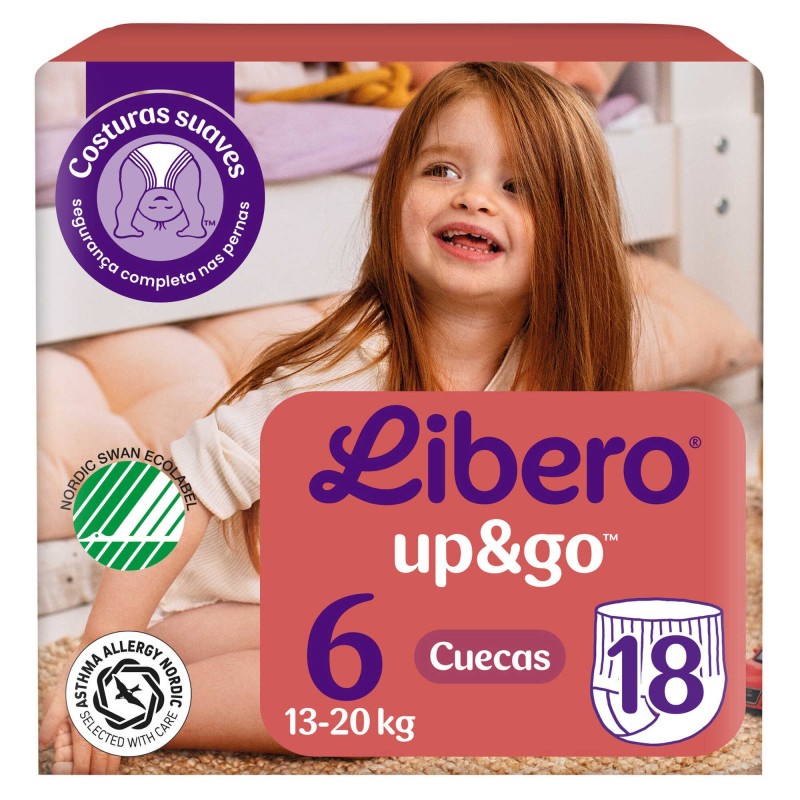 Libero Up&Go Fraldas Cueca Tamanho 6 – 18 Unidades