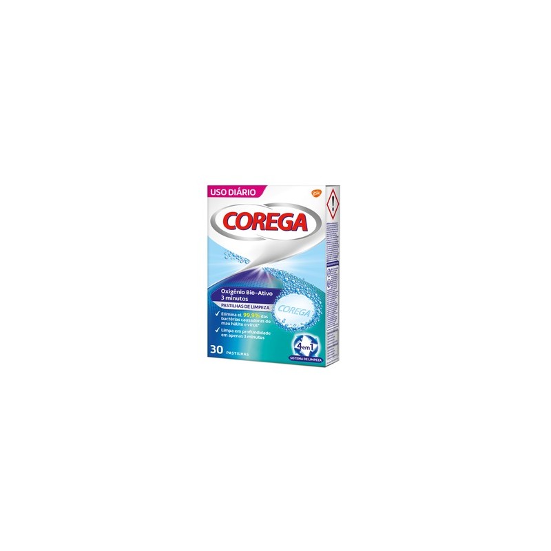 Corega Bio Activo Pastilhas Prótese - 30 unidades