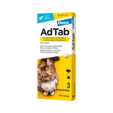 AdTab Gato 48mg x 3 comprimidos - 2/8kg