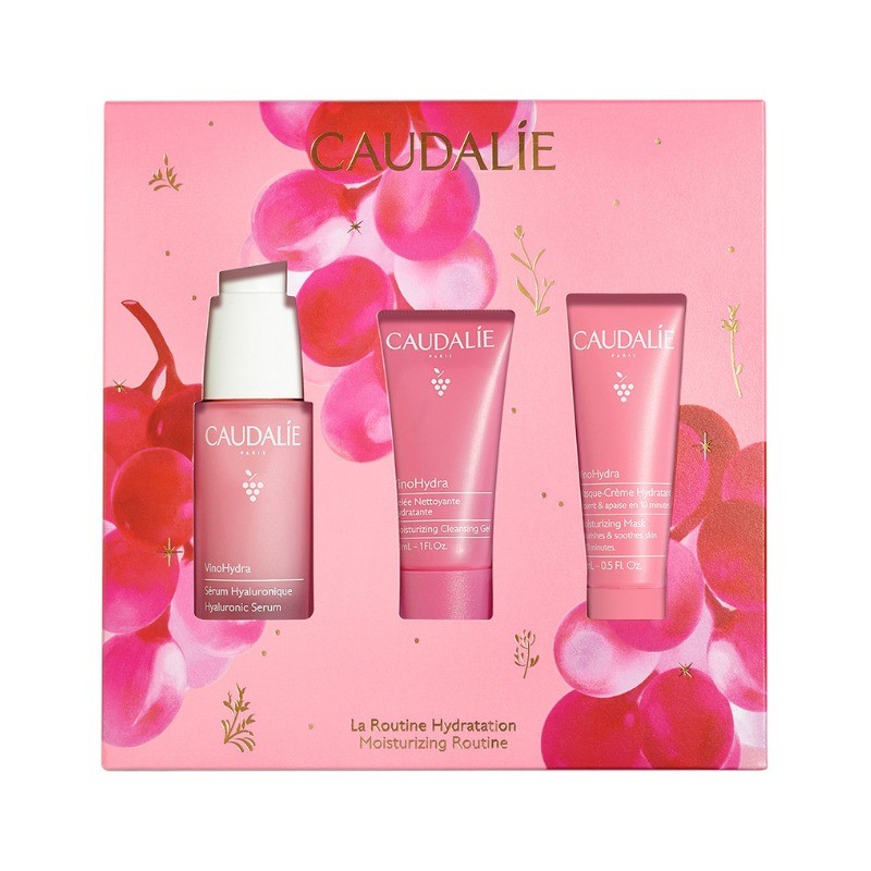 Caudalie Coffret Natal 2025 VinoHydra Rotina Hidratação - Sérum 30ml + Geleia 30ml + Máscara 15ml