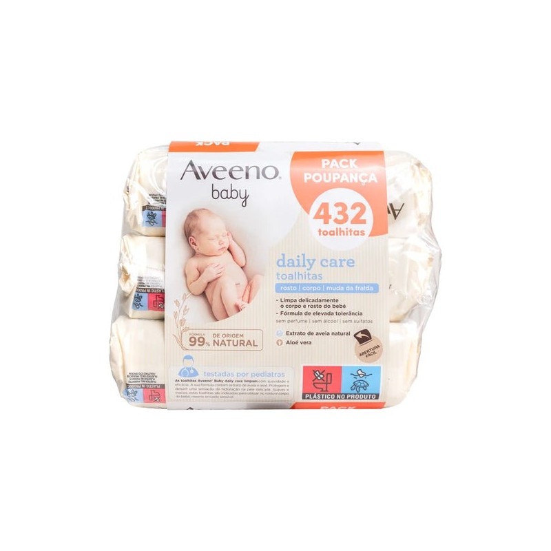 Aveeno Baby Toalhita Limpeza Pack Poupança - 6x72 unidades