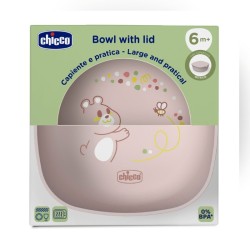 Chicco Tigela com tampa  Rosa - 6M+