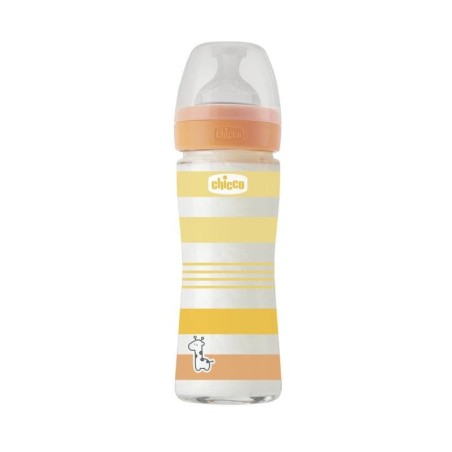 Chicco Biberão Well Being Vidro Laranja +0M - 240ml