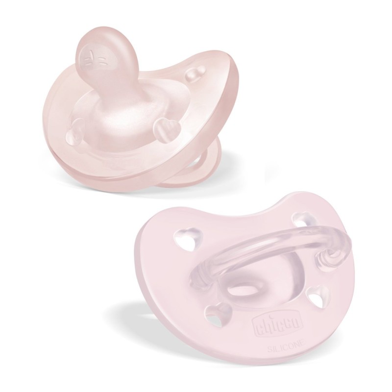 Chupeta Chicco Physio Soft Rosa 2-6M - 2 Unidades