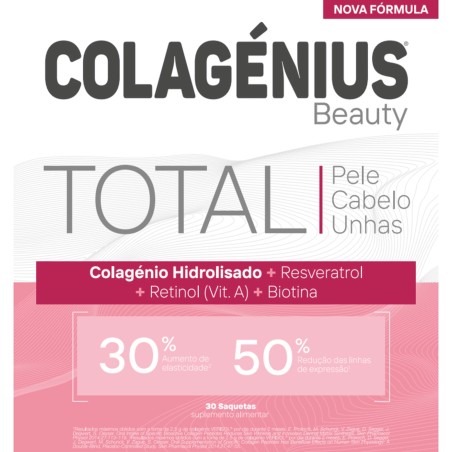 Colagenius Beauty Total Saquetas Morango - 30 unidades