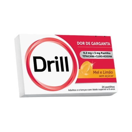 Drill Mel e Limão Sem Açucar 0.2mg + 3mg - 24 pastilhas