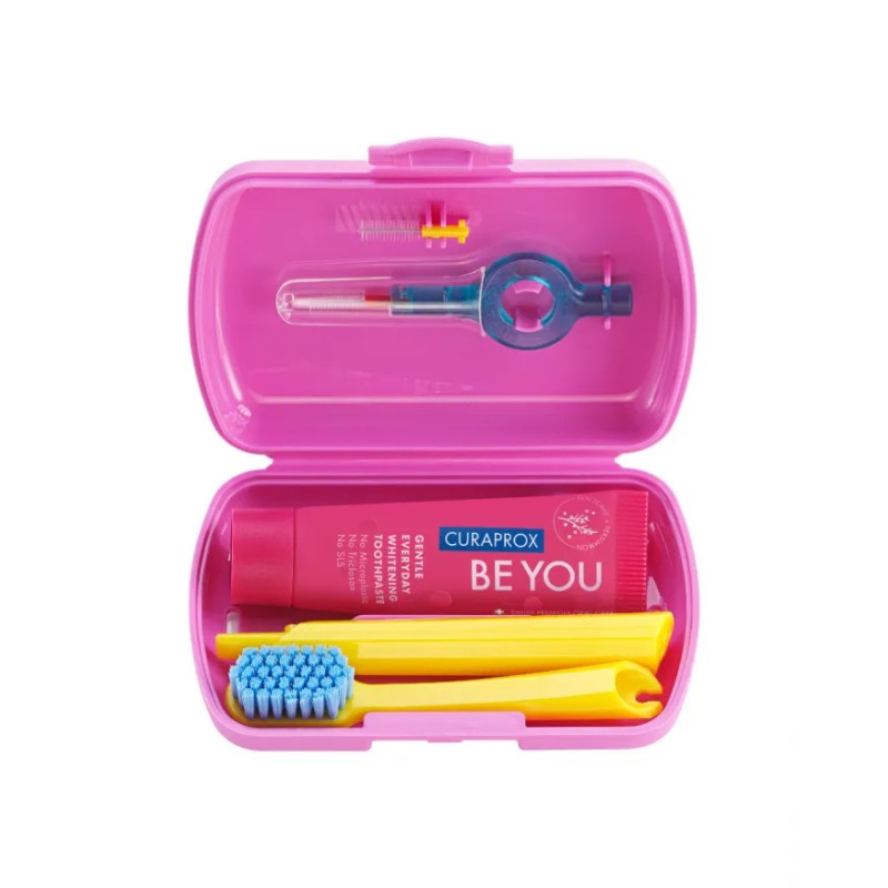 Curaprox Kit de Viagem Be You Challenger Rosa Claro