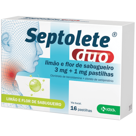 Septolete Duo Limão/Flor De Sabugueiro - 3/1mg (X16 Pastilhas)