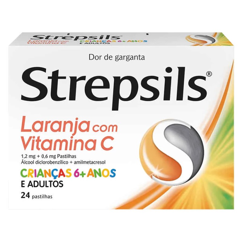 Strepsils Laranja com Vitamina C 24 pastilhas